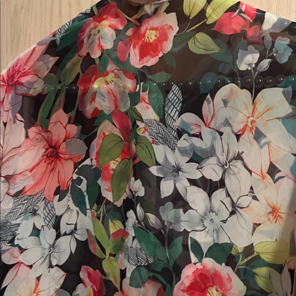 Guess Floral Blouse - Black and Pink - Picture 10 of 14